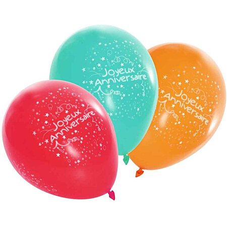 Ballons anniversaire multicolores pastel x 25