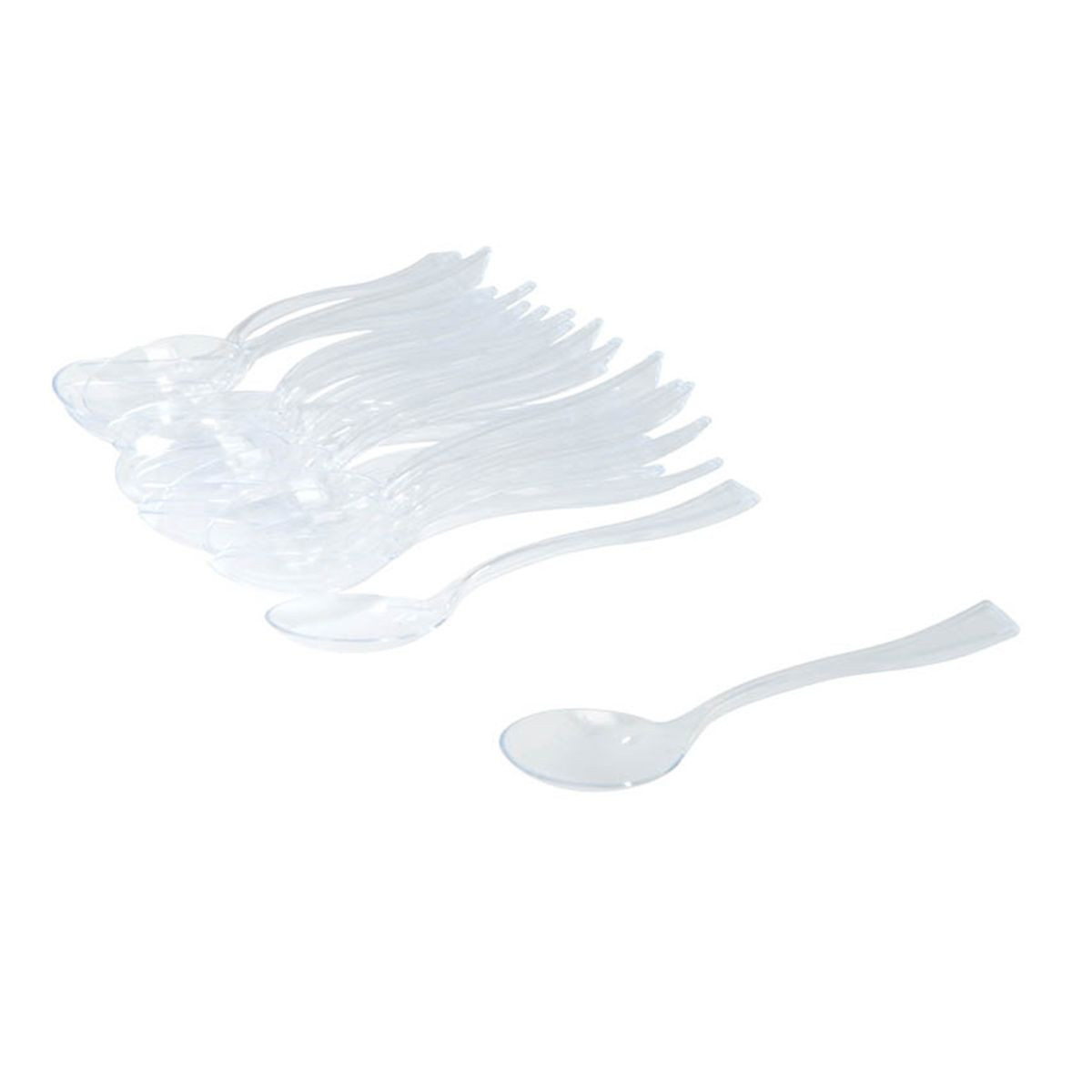 Lot De 100 Mini Cuillères En Plastique Transparent - 10 Cm, Robuste Et Réutilisable Pour Desserts, Gâteaux, Apéros Et Fêtes