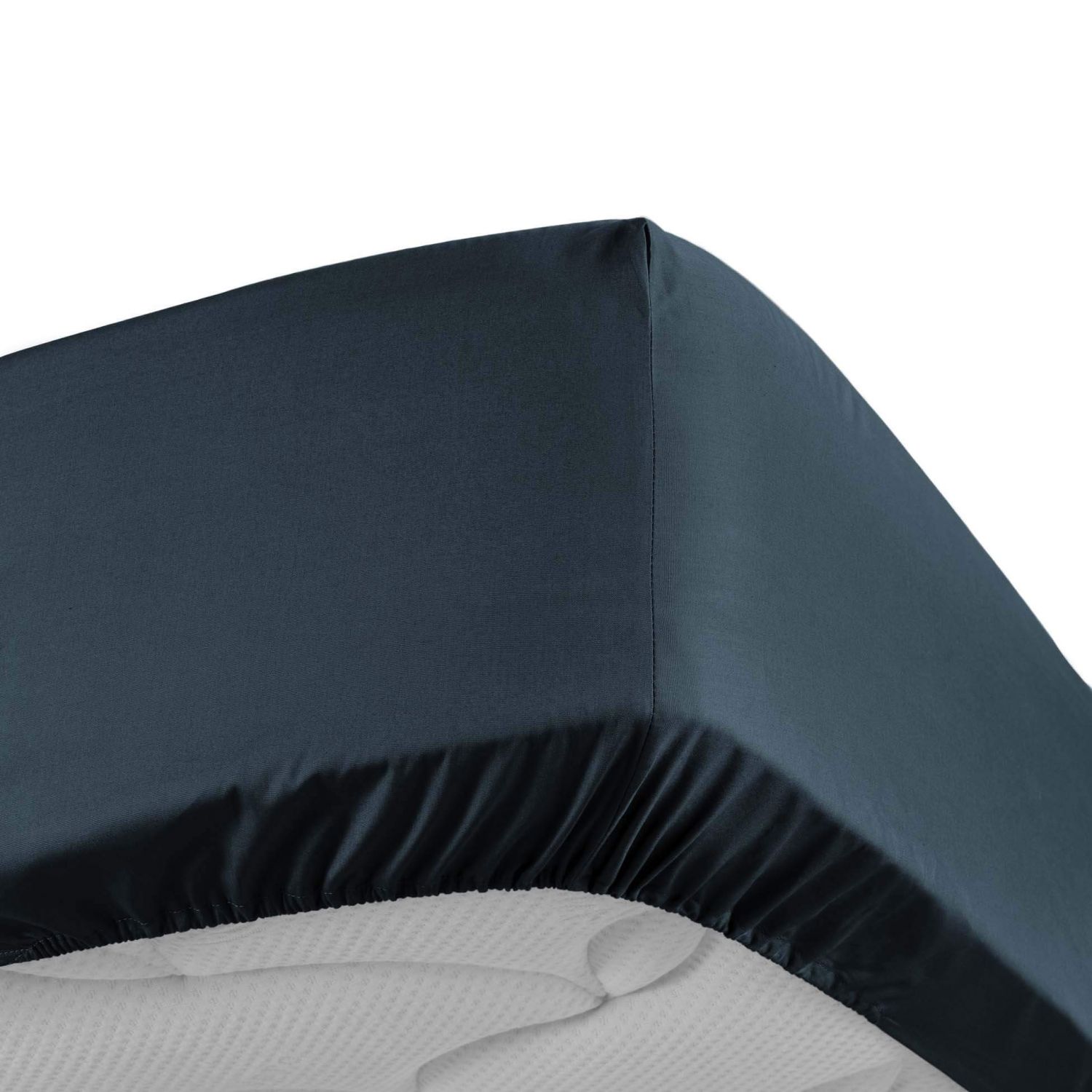 Drap housse imprimé 140x190 cm 100% coton DIEGO bleu baltique Bonnet 30 cm