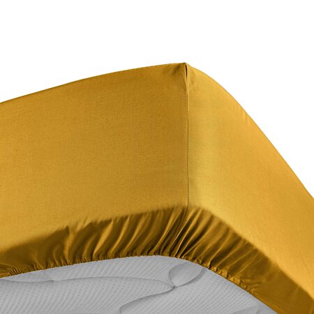 Drap Housse 160x200+35 cm Coton Gold matelas épais