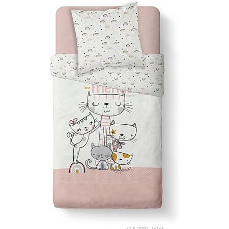Housse de couette enfant avec 1 taie d'oreiller 63x63 cm Parure de lit  Coton Kids Kool 1.14 au meilleur prix