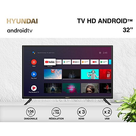 TuTu Smart TV 32 Pouces (80 cm) Android WiFi Bluetooth Connectée  Téléviseurs sans Bord avec Google Assistant, Google Play Store, Netflix,  Prime Video, Disney+, Triple Tuner, Chromecast 2024 : : High-Tech