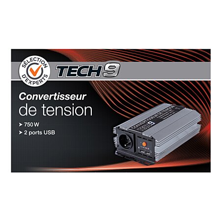 Promo CONVERTISSEUR DE TENSION 12V/230V - 750 WATTS TECH9 chez E