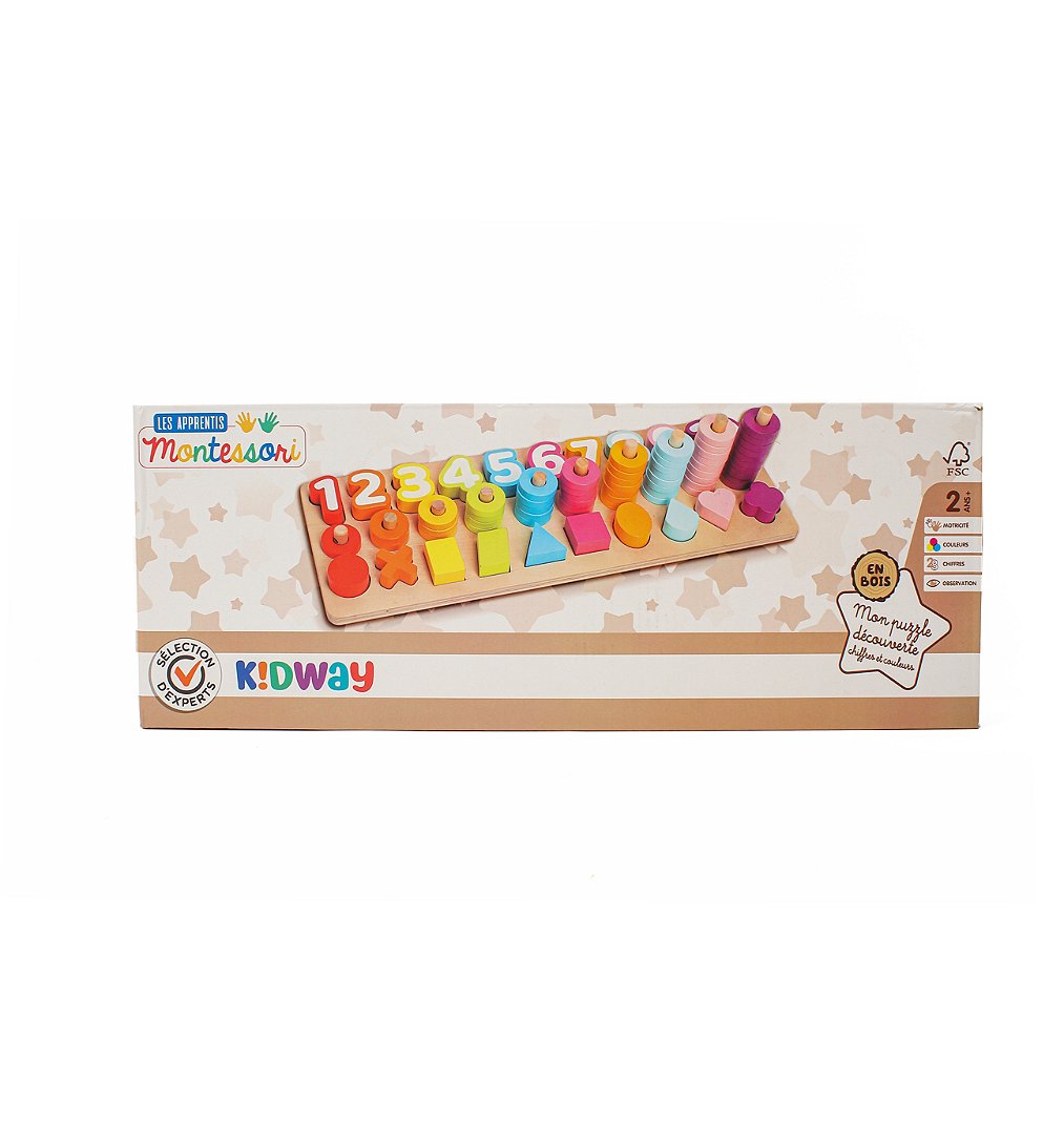 Jeu éducatif Montessori HEADU - Je Compte Avec Les Chiffres En Relief - Découverte Des Chiffres 1 à 9 Et Des Quantités - Pour Enfants 2 à 6 Ans