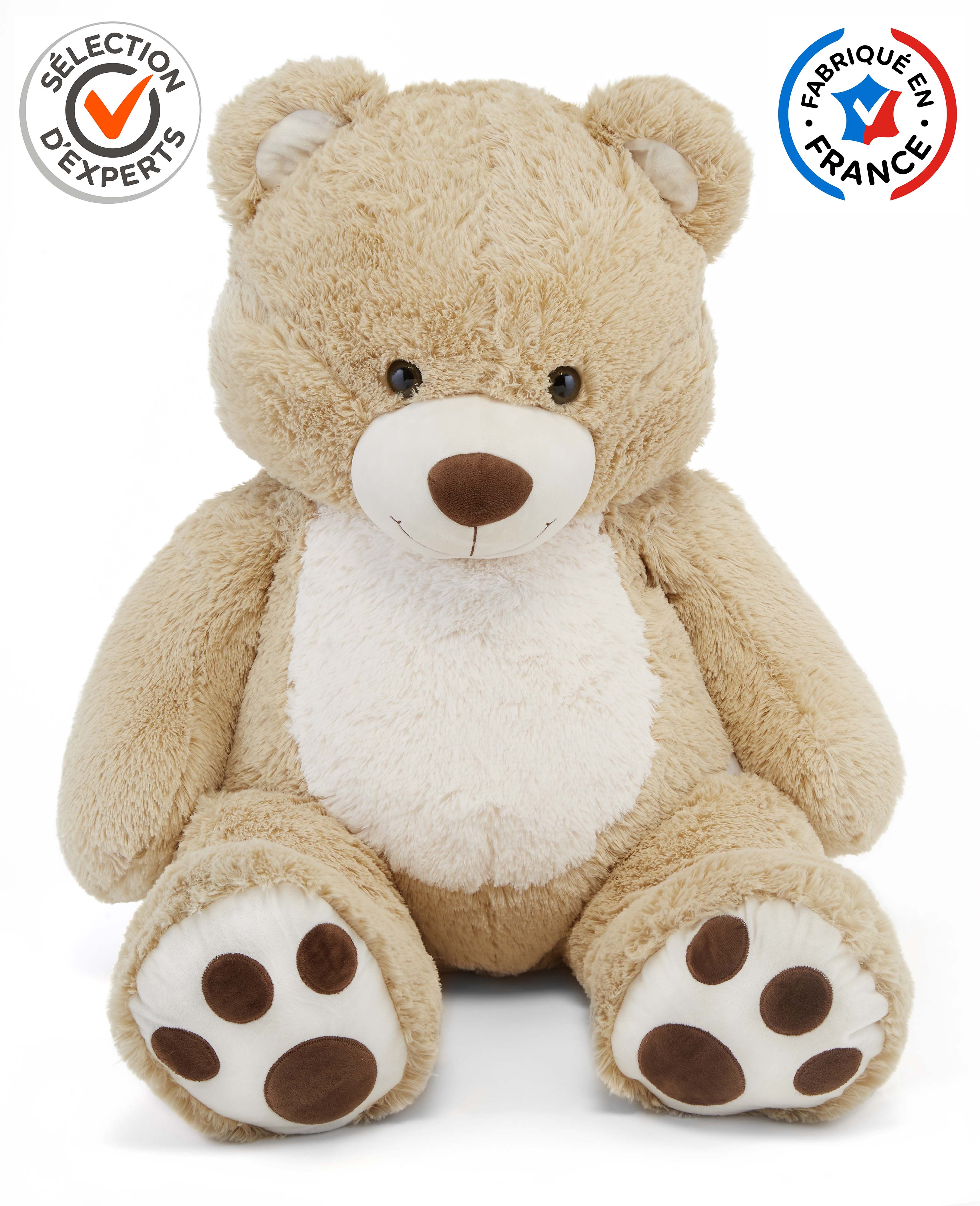 Grande peluche chiot ntoir et blanc 90 cm de haut - Hbl