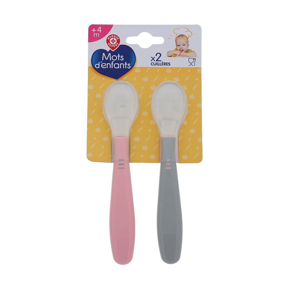 Tiyiyok 16PCS Cuillere Bebe, Couvert Enfant, Cuillere A Cafe,Cuillere Plastique Glace, Cuillère Plastique, Poignées Ergonomiques, Bout Arrondi, Mini Cuillères, Petite Cuillère à Dessert