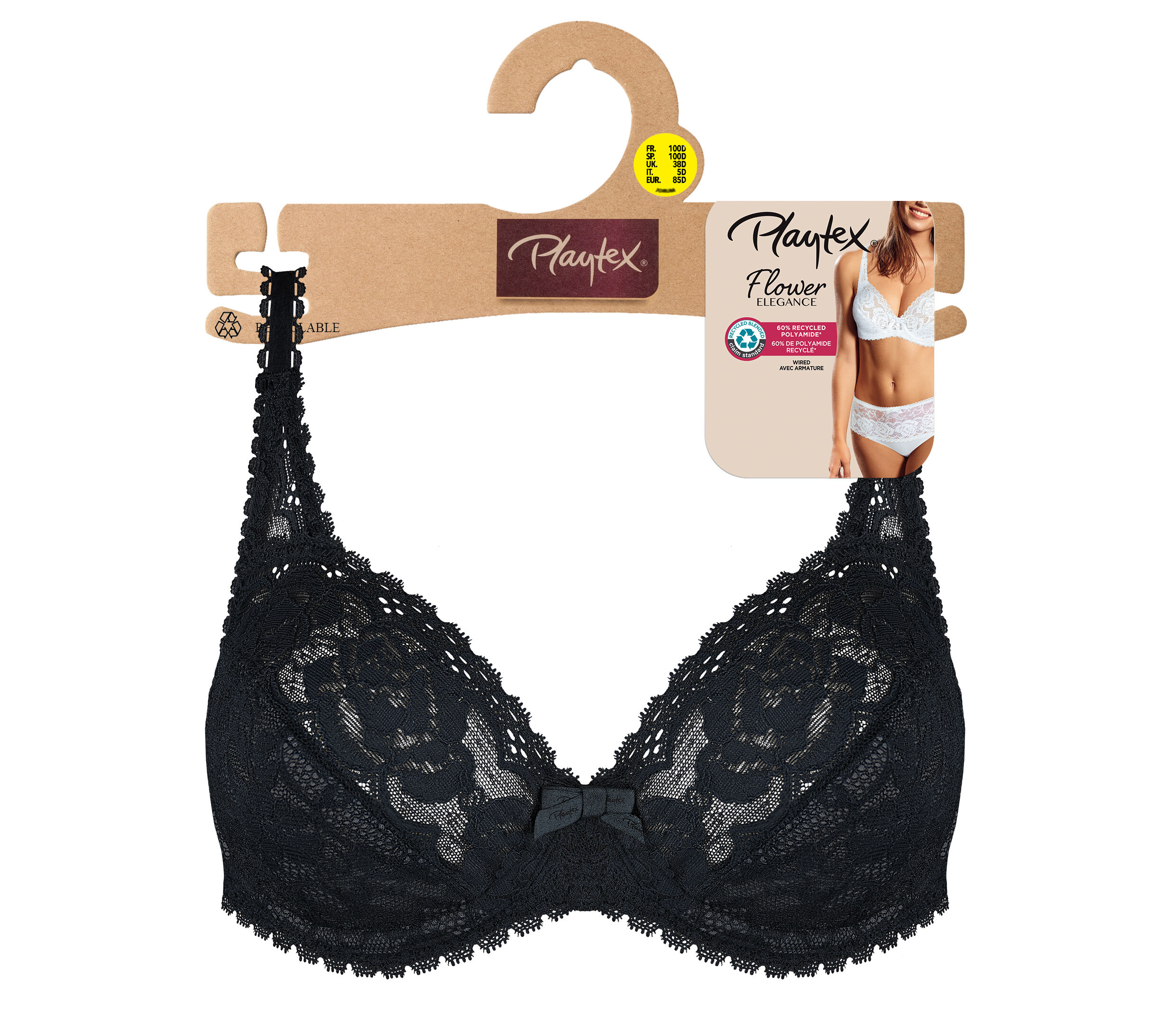 Soutien-gorge Emboîtant Avec Armatures Violet Imperial Essential Elegance Broderie