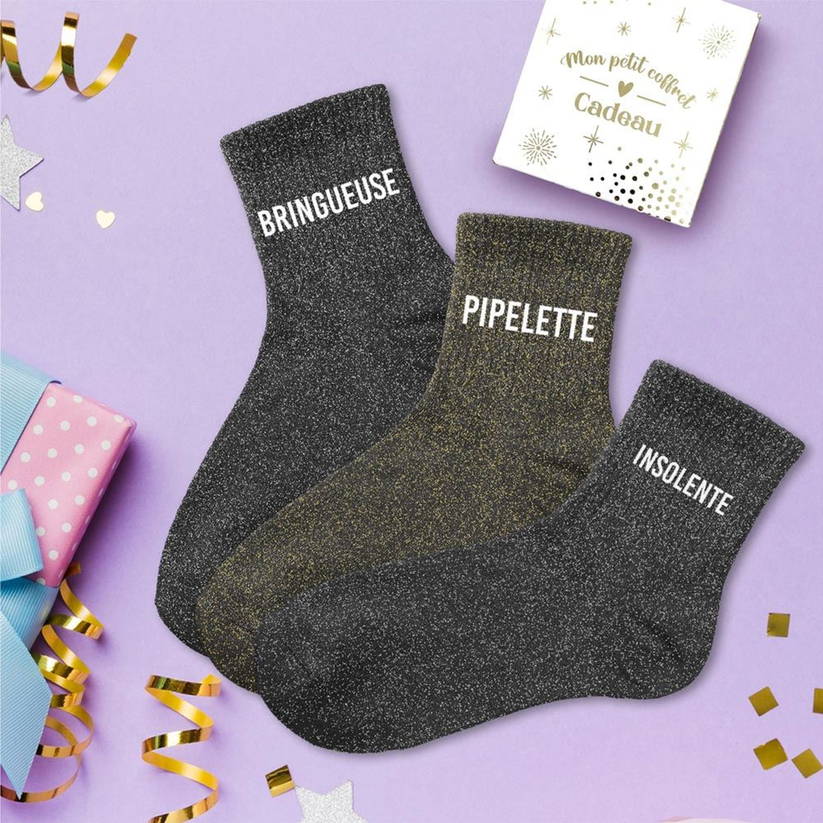 Chaussettes à paillettes BRUNETTE