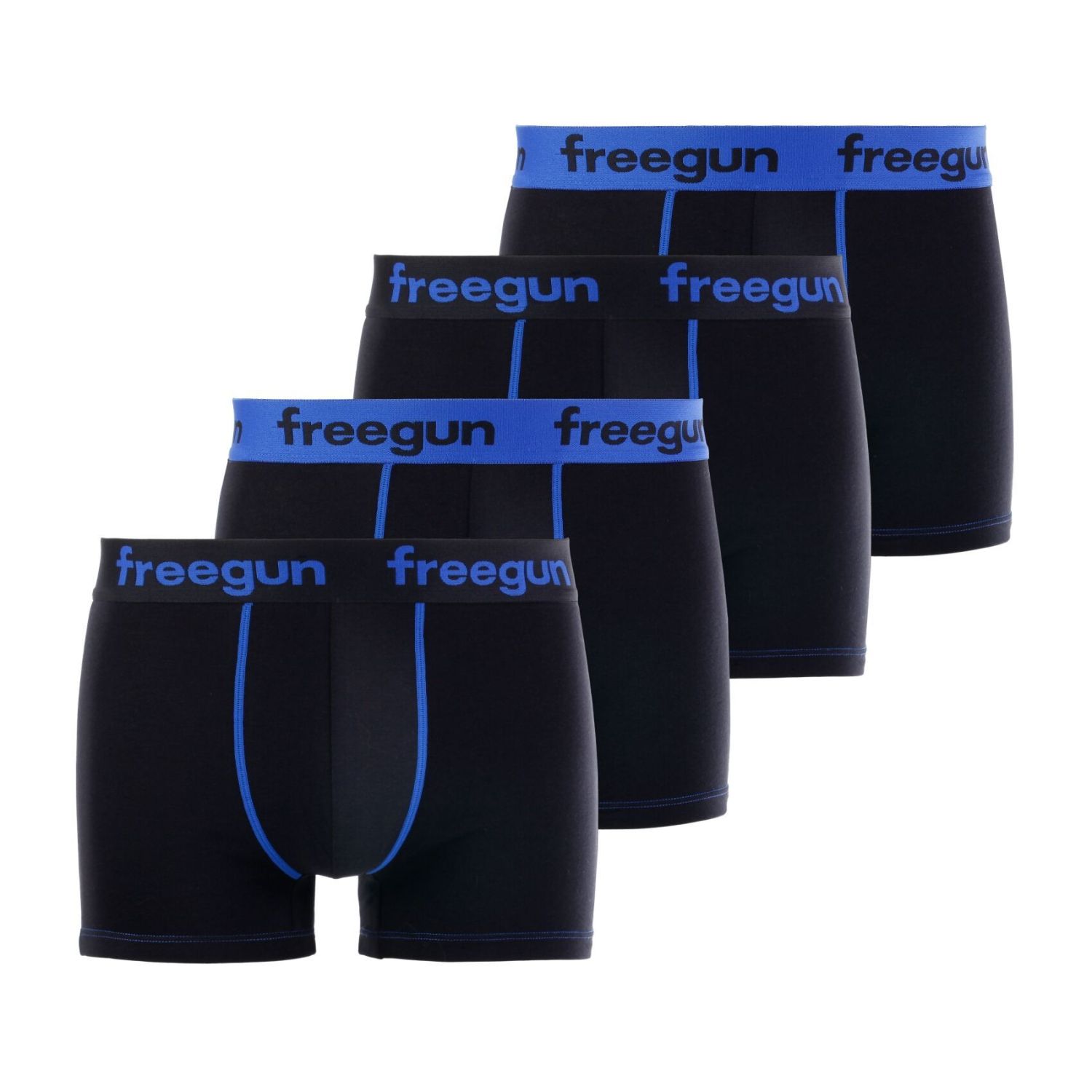 Boxer Homme Coton – Lot De 4, Stretch, Respirant – 95% Coton, 5% Élasthanne – Tailles S à XXL – Noir, Bleu, Rouge, Blanc