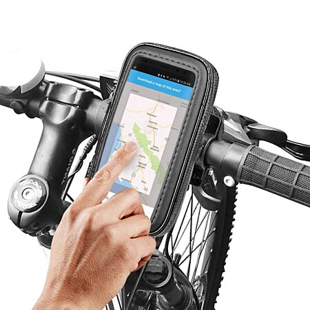 Support Vélo/Moto Smartphone 4'' à 6,4'' Waterproof Rotatif à 360° Akashi  Noir au meilleur prix