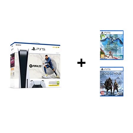 Sony - Pack PS5 Standard Edition FIFA 23 avec 2 jeux et 3