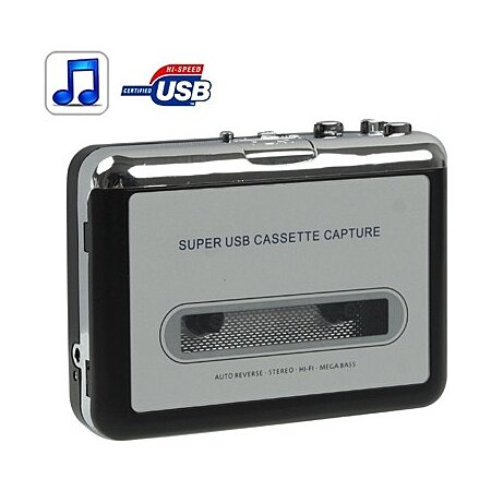 URB Convertisseur de cassette Convertisseur de capture de bande USB en MP3  Audio stéréo Lecteur de musique Lecteur de cassette