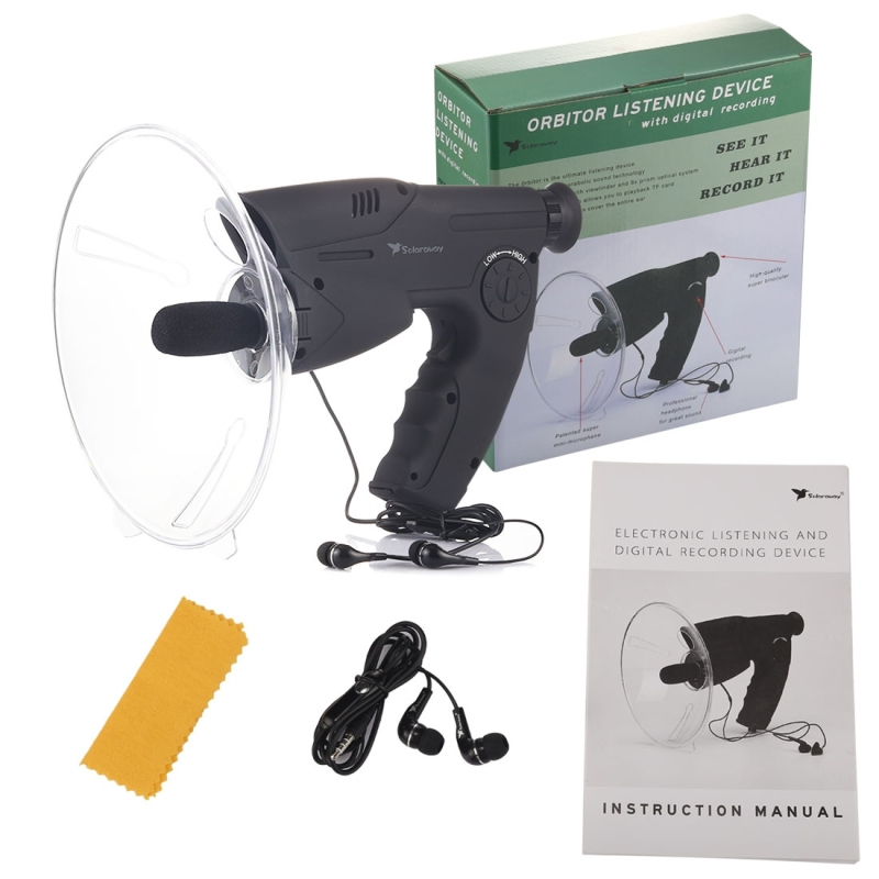 Micro Ecouteur Espion Monoculaires U00e0 Microphone Parabolique Portable Grossissement D'oreille Bionique Monoculaire X8 Micro Espion Ecoute A Distance En Direct