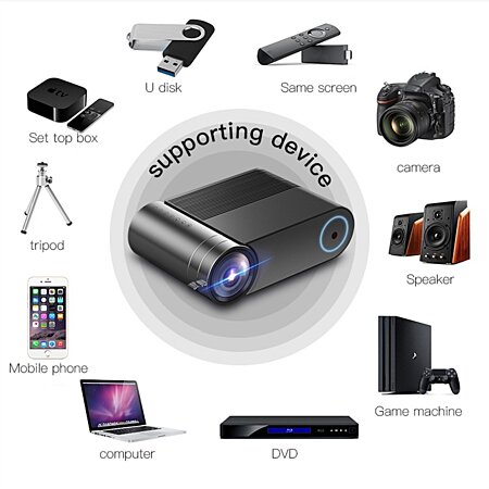 YONIS  Mini vidéoprojecteur hd portable 400 lumens led avec