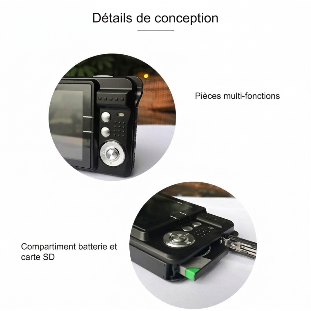 GOWENIC Appareil Photo Numérique 24MP - Écran 3" - Zoom 18x - Vidéo HD - Parfait Débutants Et Enfants