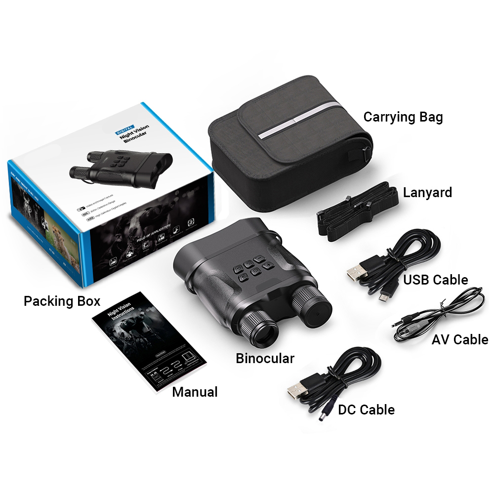 Jumelle Vision Nocturne, 4K HD Lunette Vision Nocturne Infrarouge, Grand écran 4,5 Pouces, Batterie 4000 MAh, Zoom Numérique 8X, Jumelles Numériques