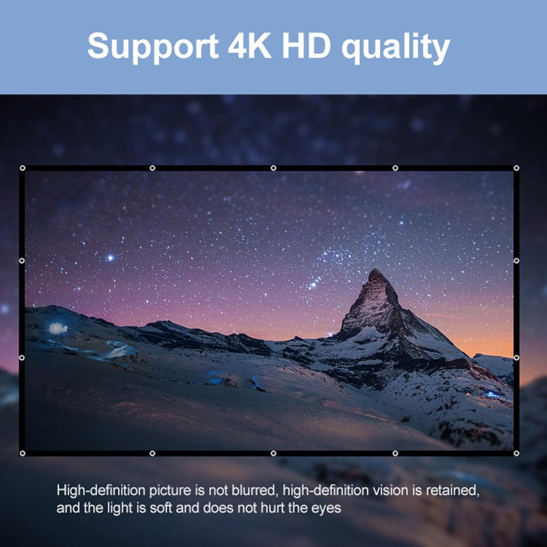 Écran De Projection 150 Pouces Avec Support Portatif, Portable Extérieur Écran, Contraste Élevé,16:9 Écran Vidéoprojecteur De Cinéma En Intérieur Pour Home Cinéma Et Camping