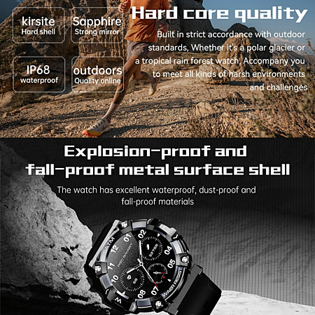 Montre Connectée Bluetooth Multifonction Sante et Sport Ecran TFT 1.39 Noir YONIS