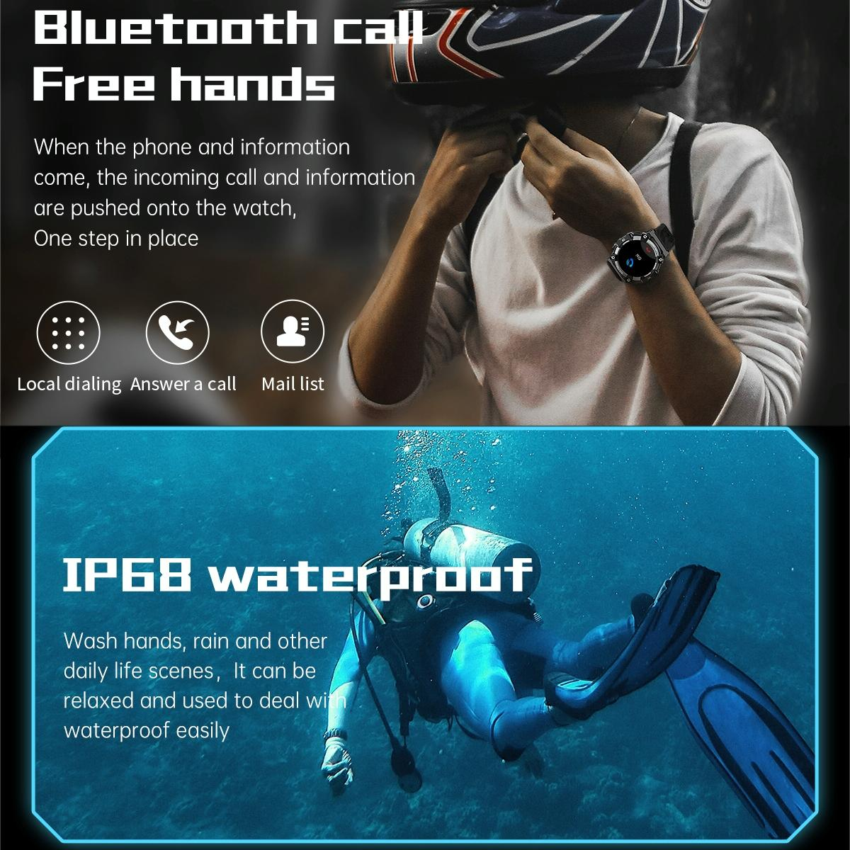 Montre Connectée Bluetooth Multifonction Sante et Sport Ecran TFT 1.39 Noir YONIS