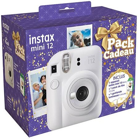 Appareil photo Fujifilm Instax Mini 12 Blanc pack cadeau
