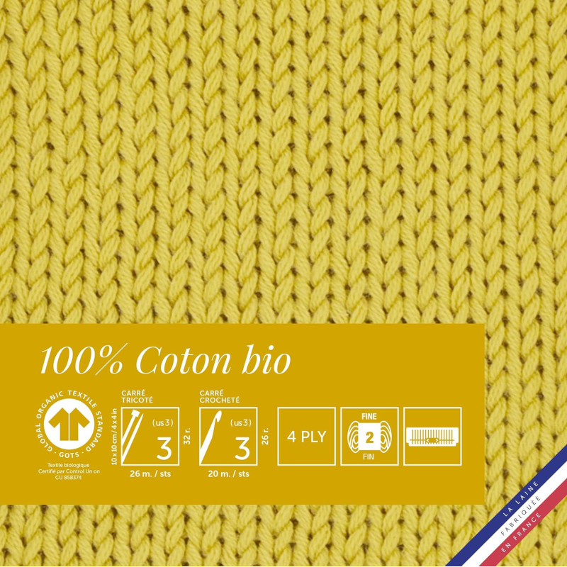 10 Pelotes De Laine 100% Pure - Couleur Jaune - Fabriqué En France - Pour Tricot Et Crochet