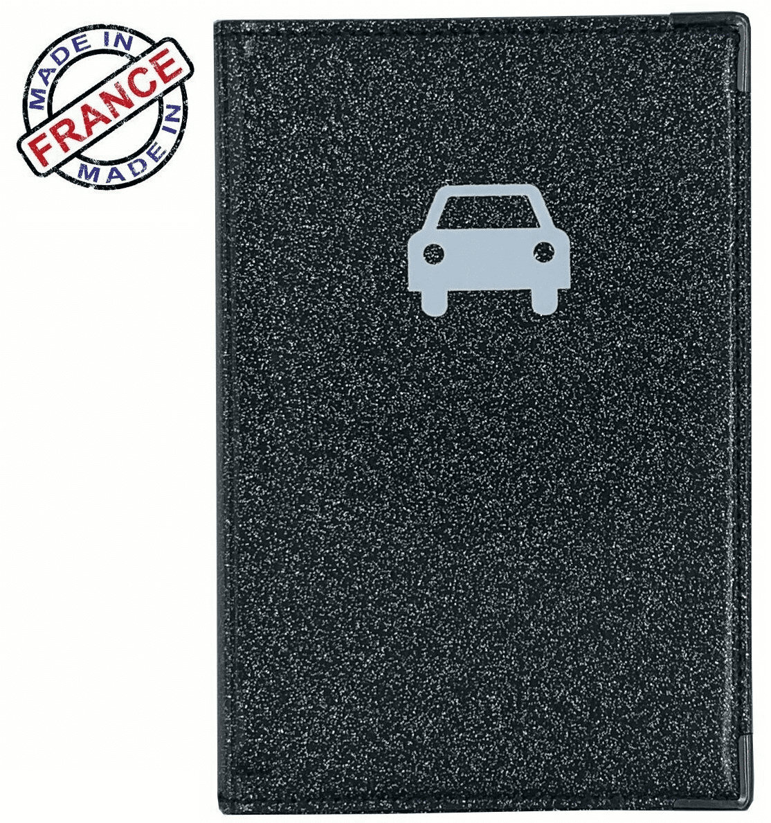 Porte Carte Grise Cuir Voiture - Pochette Personnalisable - Pour Papiers Véhicule, Permis, Assurance - Format 14,5x10 Cm