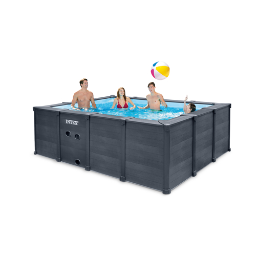 Kit piscine INTEX graphite rectangulaire tubulaire 4x3x1,24m | Maison ...