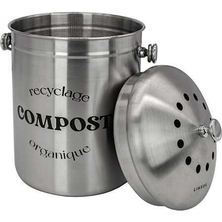 Linxor - Composteur, bac, poubelle à compost de cuisine - 5 L - Inox au  meilleur prix