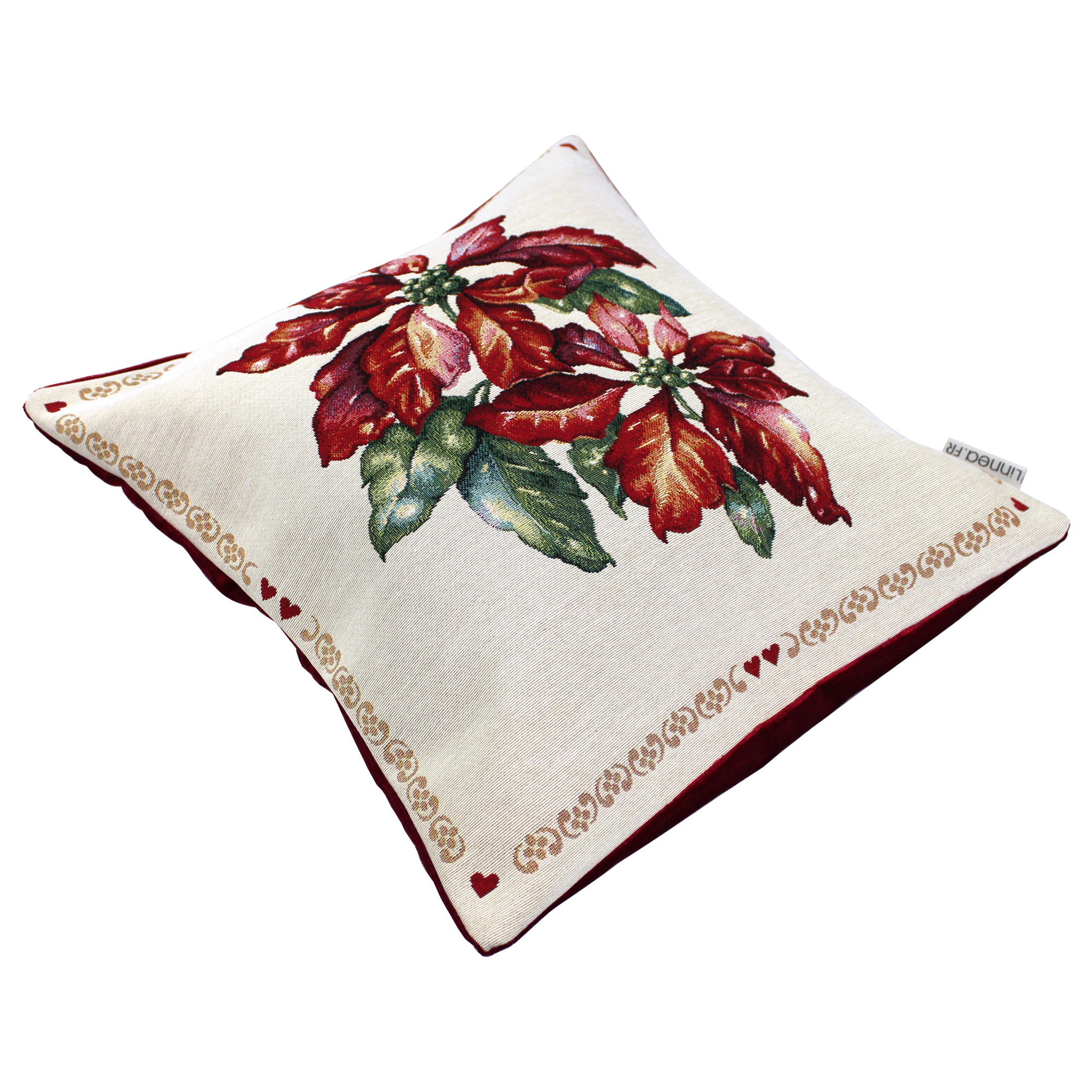 Housse Coussin Noël Chien 45x45cm Ambiance Chaleureuse - Univers