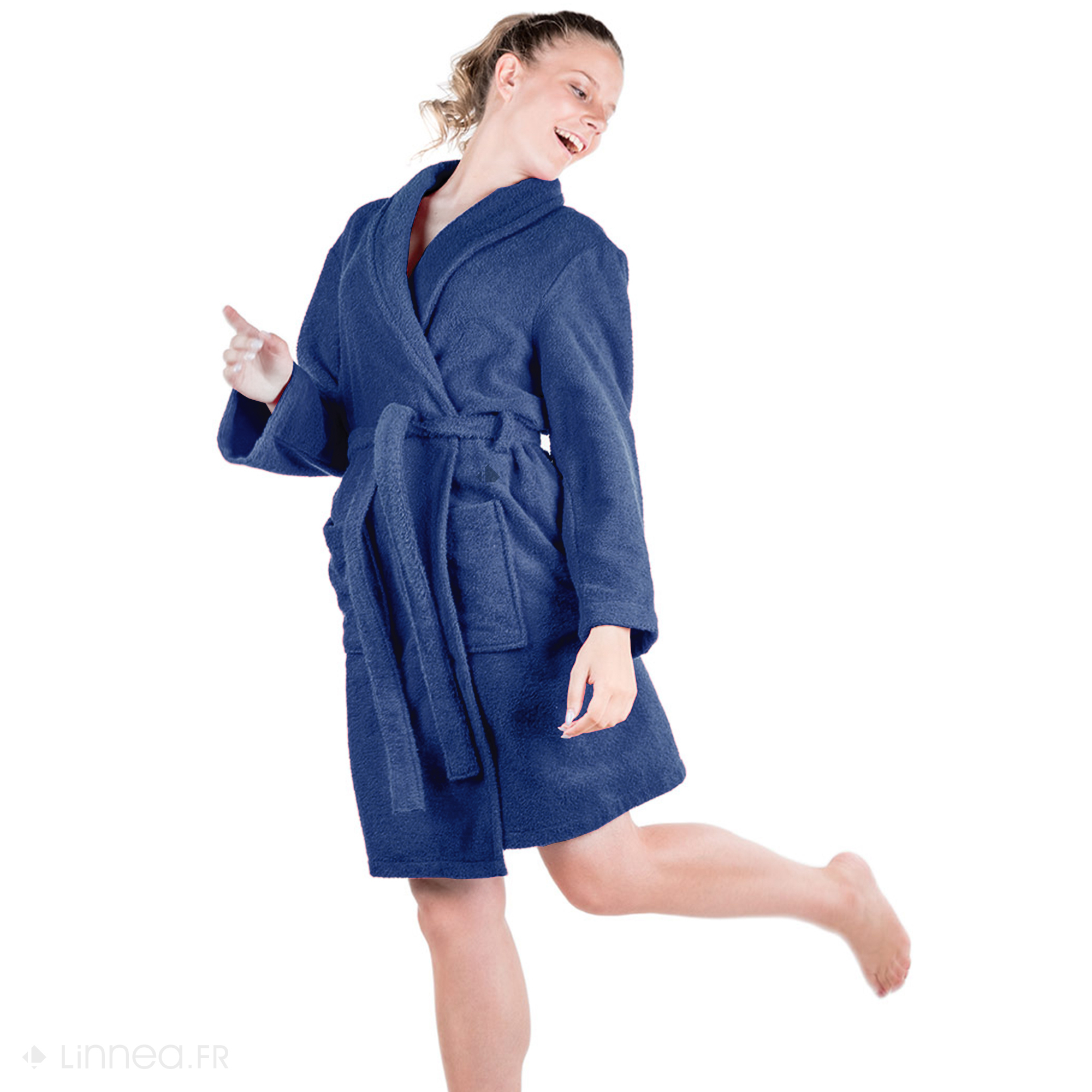 Peignoir Adulte Col Châle M Série PURE Fraise | , Linge De