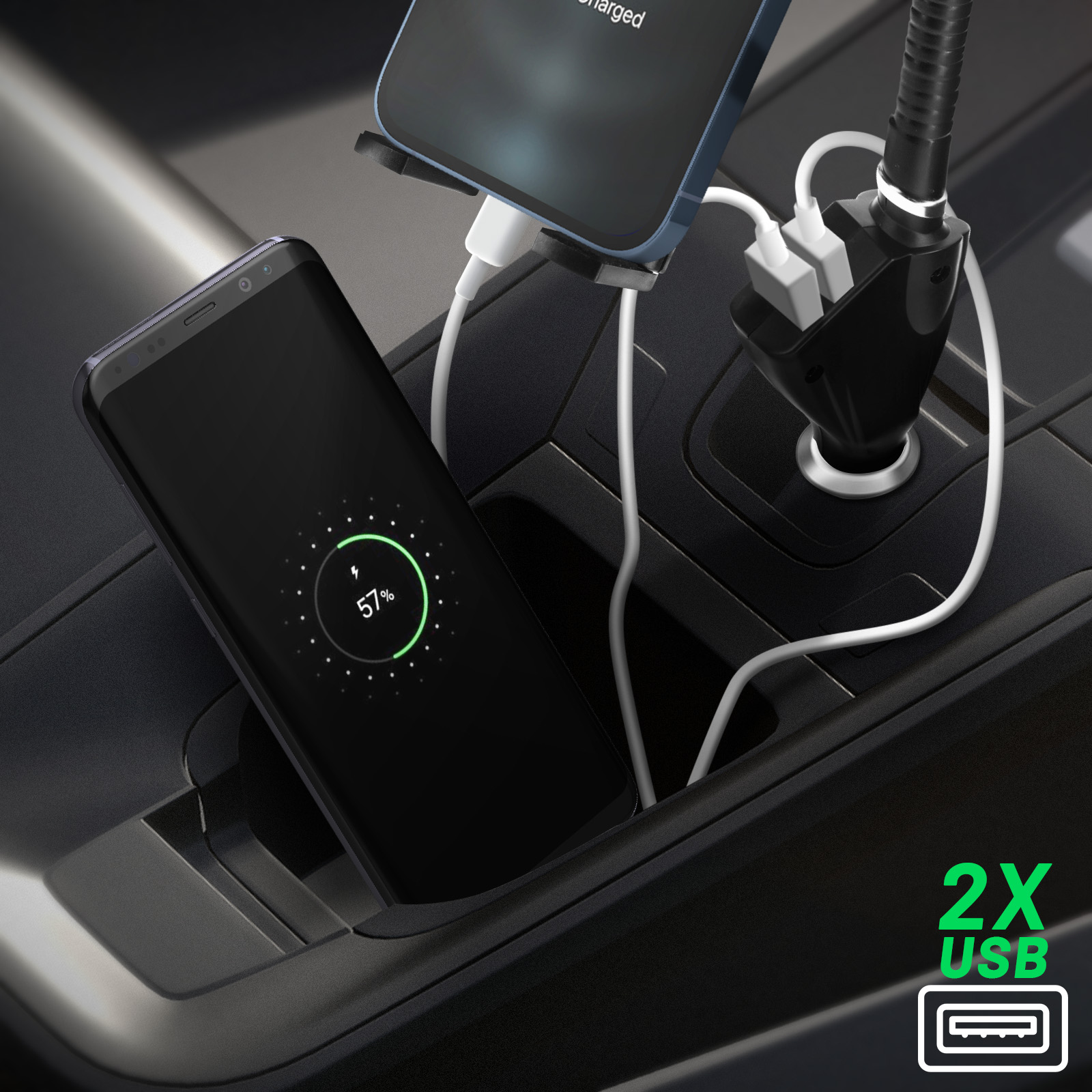 Avizar Support Voiture Allume-cigare avec 2 ports de sortie USB Bras  flexible Noir au meilleur prix | E.Leclerc
