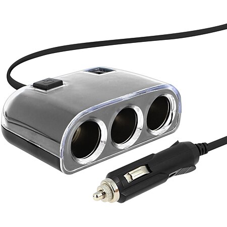 TD® Multiprise allume-cigare double prise 4 prises + prise USB recharg –