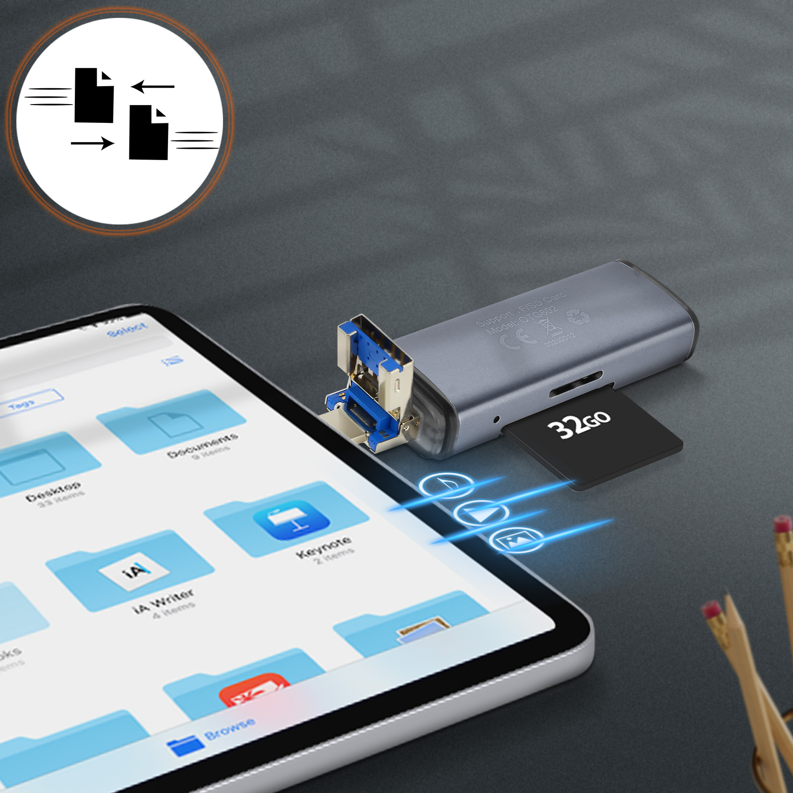 Lecteur De Carte SD Universel Multiport 4 En 1, Lecteur De Carte SD