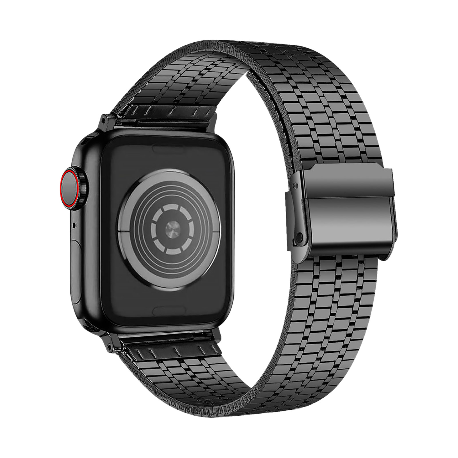 Avizar Bracelet pour Apple Watch Series 8 et 7 45mm / Series SE 2, 6, SE, 5  et 4 44mm / Series 3, 2 et 1 42mm Maillons en Acier Inoxydable Noir -  Accessoires montre et bracelet - LDLC