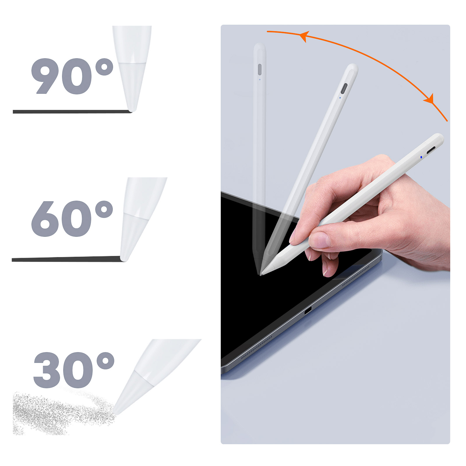 Stylet Compatible Teclast T60AI - Charge Rapide USB-C, Détection D'inclinaison, Rejet De Paume, Fixation Magnétique
