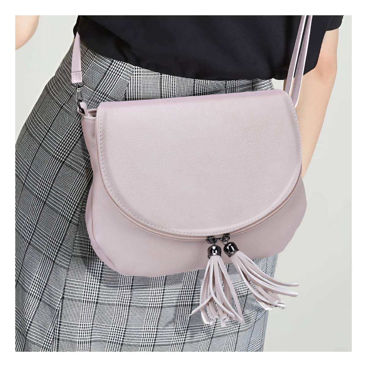 Gallantry Sac à Bandoulière pour Femme à Fermeture Éclair Beige