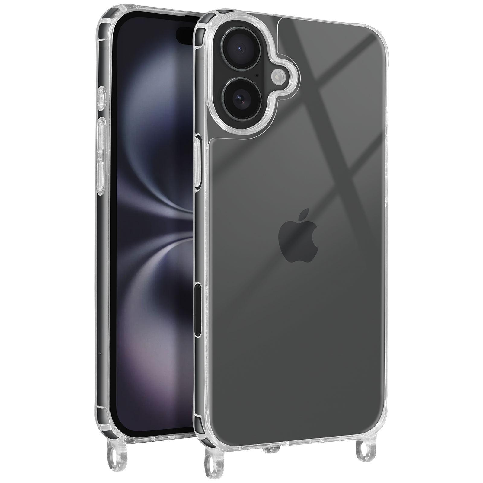 Coque Cordon Universelle pour Smartphone, Coins Antichoc et Support Vidéo - Noir - Français
