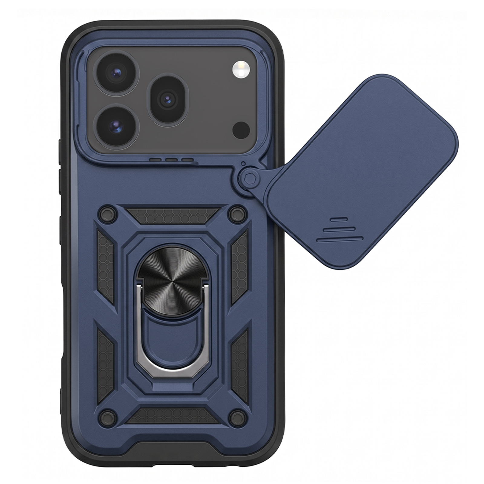 Coque Caméra Slide Honor 600 Pro Bague magnétique Mayaxess Bleu Nuit