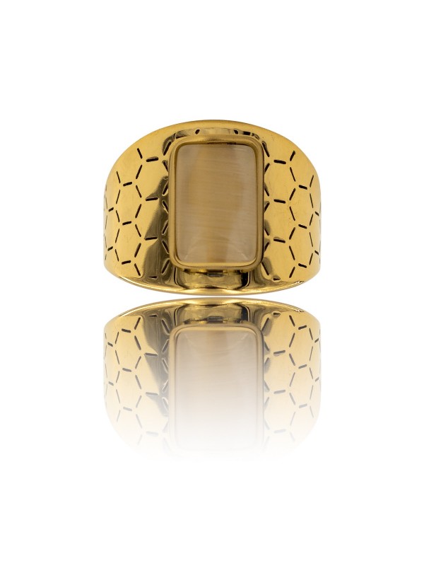 Bague Femme En Acier Inoxydable Rouge – Taille 58 – Style Chevalière – Neuf Sans Emballage