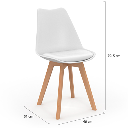 Idmarket - Lot de 4 chaises scandinaves SARA blanches pour salle à - Chaises  - Rue du Commerce