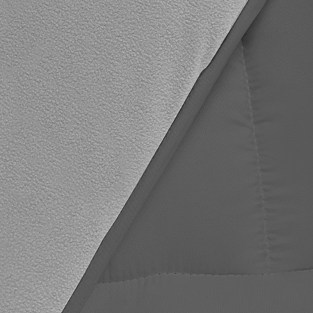 Couette 220x240 CM ZOE polaire biface gris et crème 400 gr