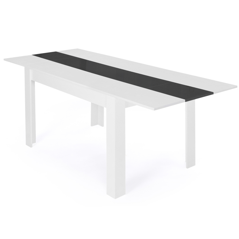 Table extensible 134x67x79 cm naturel et blanc - NIMES