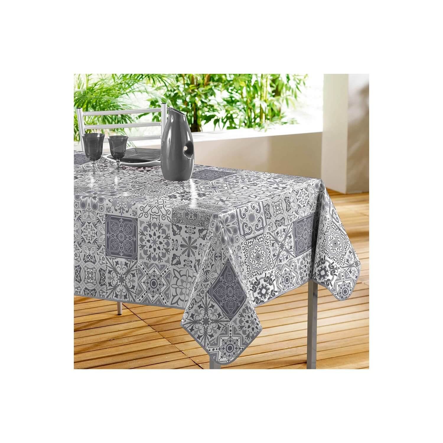Nappe En Toile Cirée Rectangle 140 X 220 Cm - Pour 8 Couverts, Multicolore, PVC Facile D'entretien