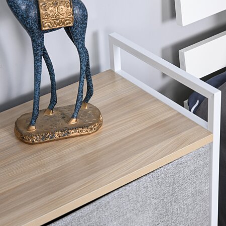 Commode meuble de rangement 5 tiroirs amovibles pour chambre salon cuisine  83 x 29 x 77 cm gris - Conforama