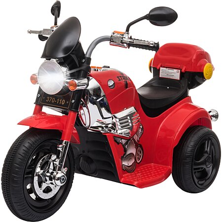 Moto électrique pour enfants scooter 3 roues 6 V 3 Km/h effets lumineux et  sonores top case blanc au meilleur prix