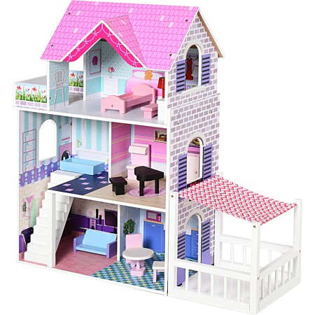 Poupée et maison de poupée Barbie, ensemble de jeu portable à 1