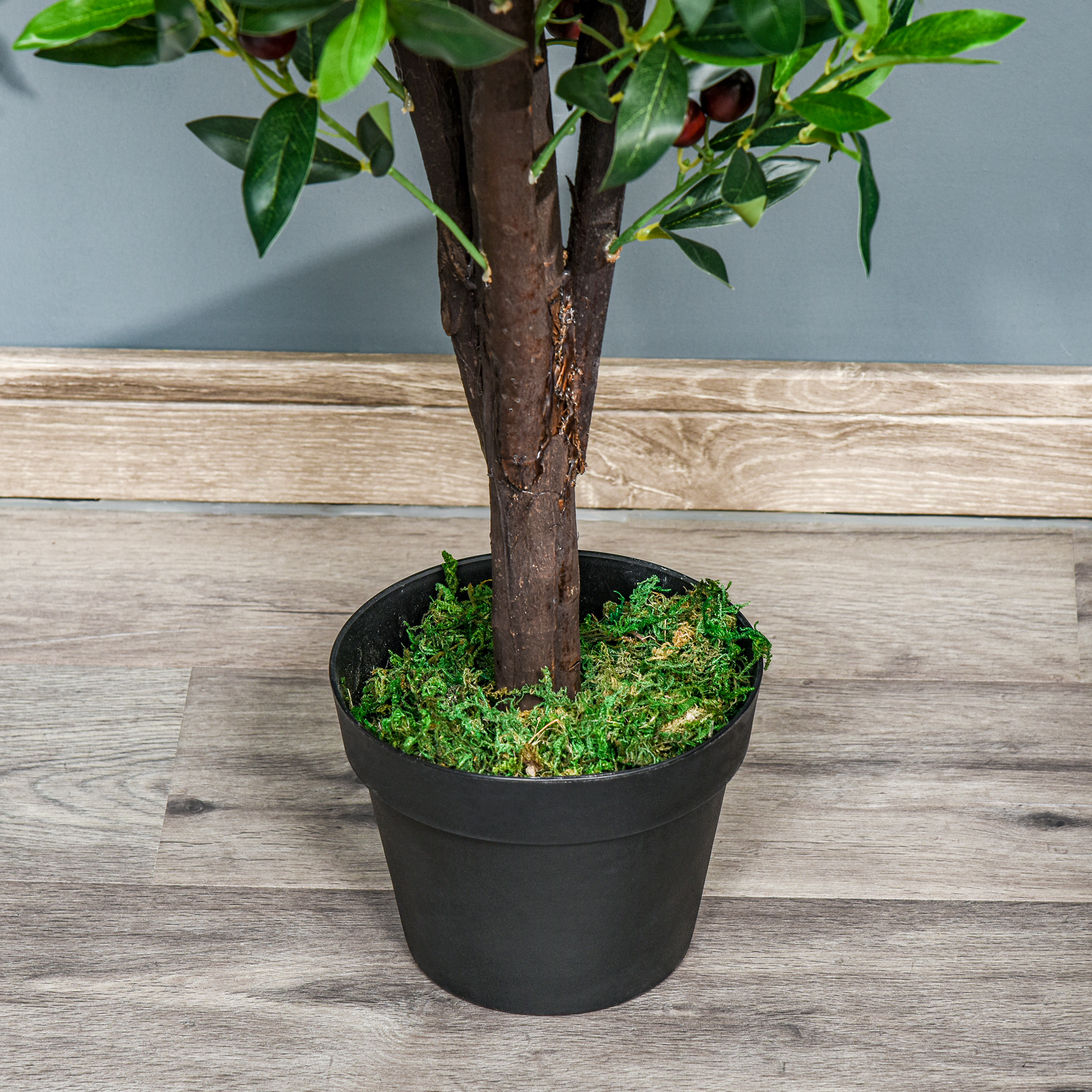 Palmier Artificiel H.1,6 M Troncs Branches Lichen Feuilles Grand Réalisme Pot Inclus - Plante Artificielle