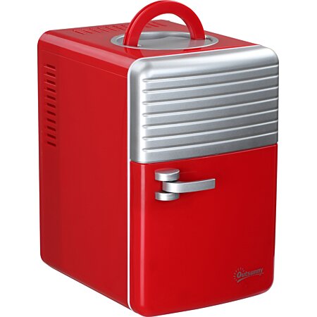 Mini réfrigérateur portable 2 en 1 froid chaud 6 L AC 220-240 V DC 12 V  rouge au meilleur prix
