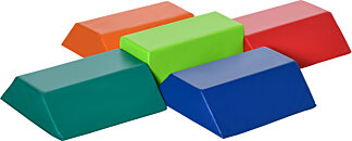 HOMCOM 5 blocs de construction en mousse XXL - jeux éducatif - module  motricité - certifiés normes EN71-1-2-3 - mousse EPE revêtement PU  multicolore