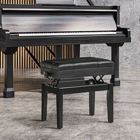 Banquette Piano Banc,Tabouret Piano Banc de piano réglable Tabouret de  chaise de piano Chaise de piano de style X avec rembourrage en cuir pour  toutes